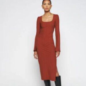 Reformation Clint Knit Dress | Size Medium | Oxide
